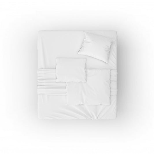 Free Bed Mockup With White Sheets And Pillows Psd