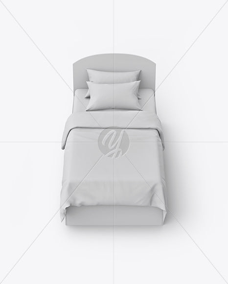 Free Bed With Cotton Linens Mockup