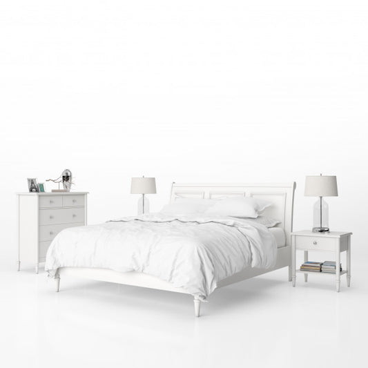 Free Bedroom With White Furniture Mockup Psd