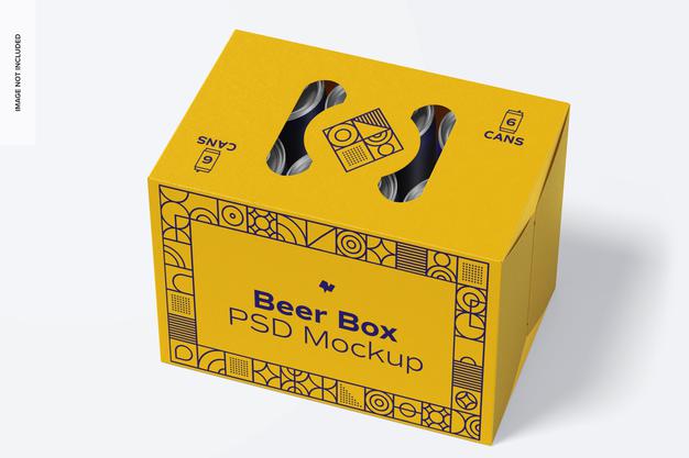 Free Beer Box Mockup Psd