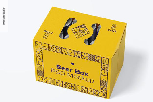 Free Beer Box Mockup Psd