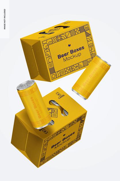Free Beer Boxes Mockup Psd