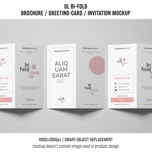 Free Bi-Fold Brochure Or Invitation Mockup Psd