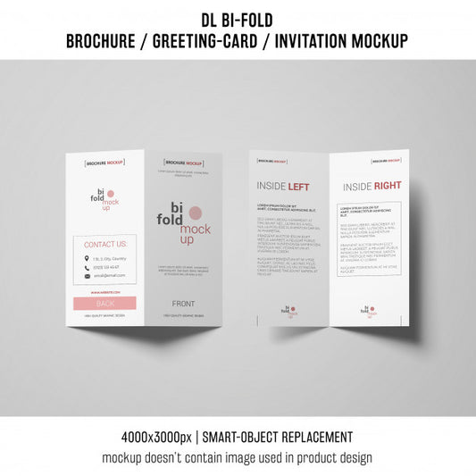 Free Bi-Fold Brochure Or Invitation Mockup Psd