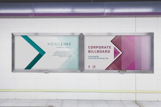 Free Billboard Mockup In Subway Station Psd