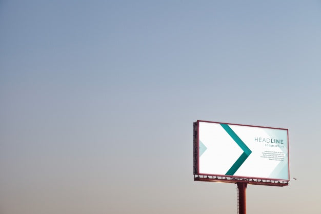 Free Billboard Mockup On Sunset Sky Psd