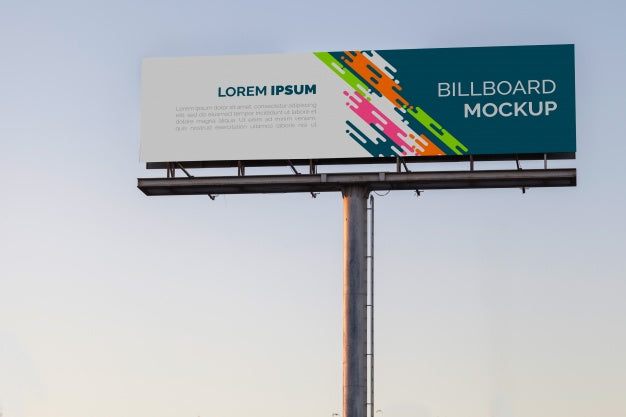 Free Billboard Mockup On Sunset Sky Psd