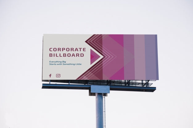 Free Billboard Mockup On Sunset Sky Psd