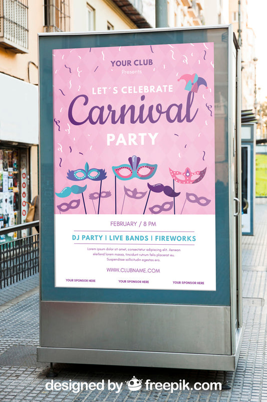 Free Billboard Mockup With Carnival Concept Psd