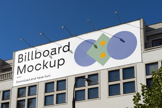 Free Billboard On The Building Mockup