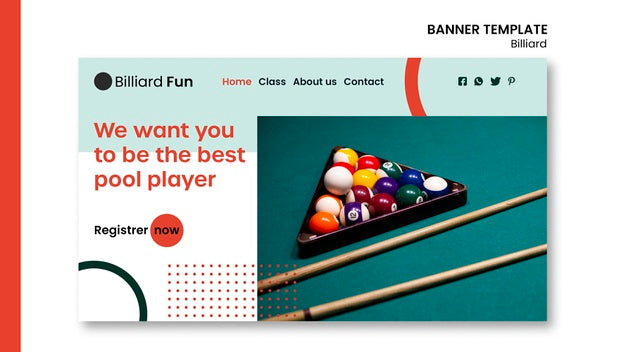 Free Billiard Concept Banner Mock-Up Psd