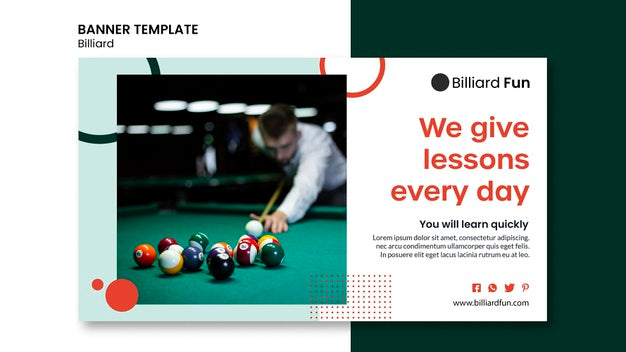 Free Billiard Concept Banner Mock-Up Psd