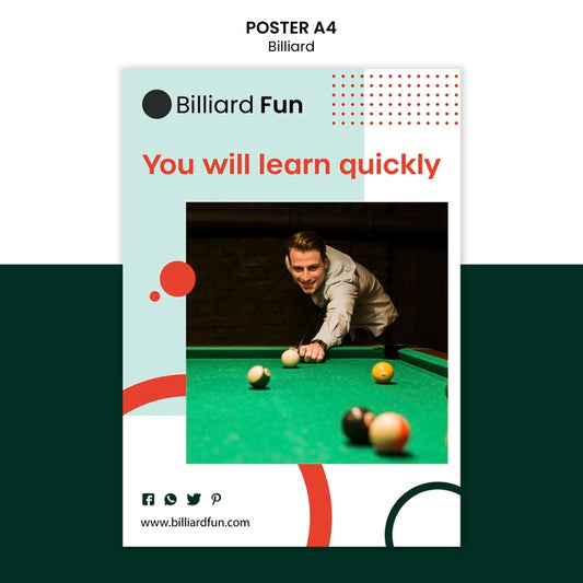 Free Billiard Concept Poster Mock-Up Psd