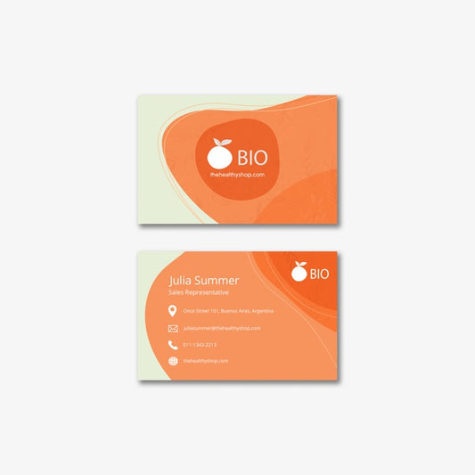Free Bio & Healthy Food Concept Business Card Psd