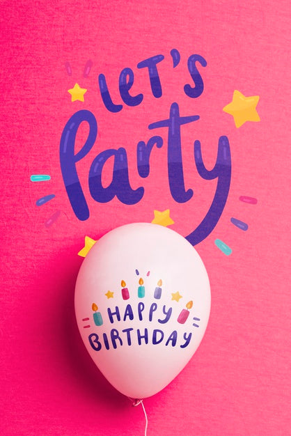 Free Birthday Balloon With Copy Space Psd