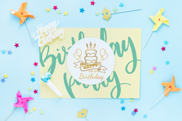 Free Birthday Card Mockup Psd