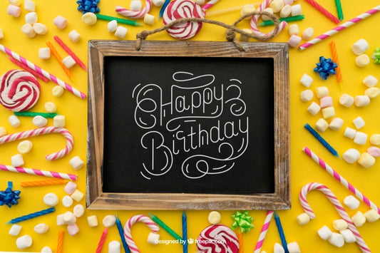 Free Birthday Concept With Slate Psd
