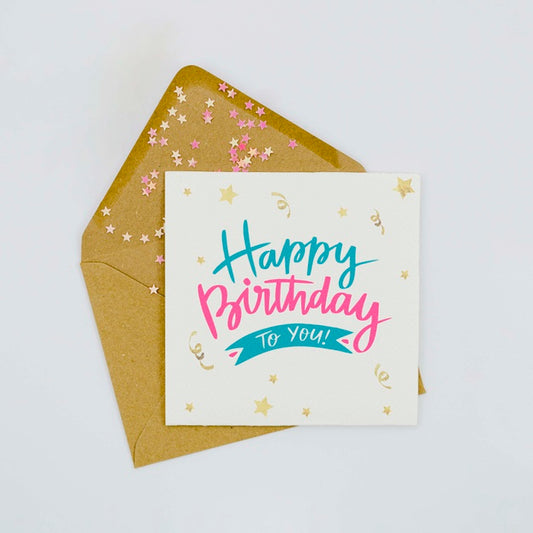 Free Birthday Letter And Envelope With Glitter And Confetti Psd