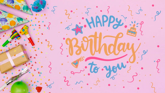 Free Birthday Party Decorations With Mock-Up Psd