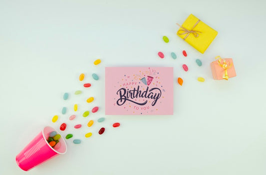 Free Birthday Party Preparations With Gifts And Confetti Psd