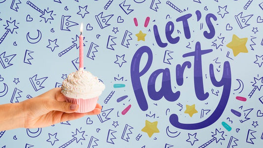 Free Birthday Party With Cakes Mock-Up Psd