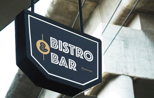 Free Bistro And Bar Restaurant Board Mockup Psd