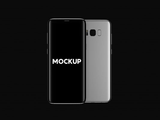 Free Black And Silver Mobile Phone Mock Up Design Psd