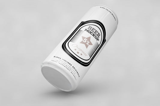 Free Black And White Beer Can Mock Up Psd
