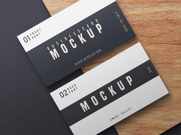Free Black And White Business Card Mockup Design Psd