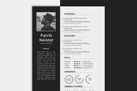Free Simple Resume CV Template Photoshop (PSD) Format