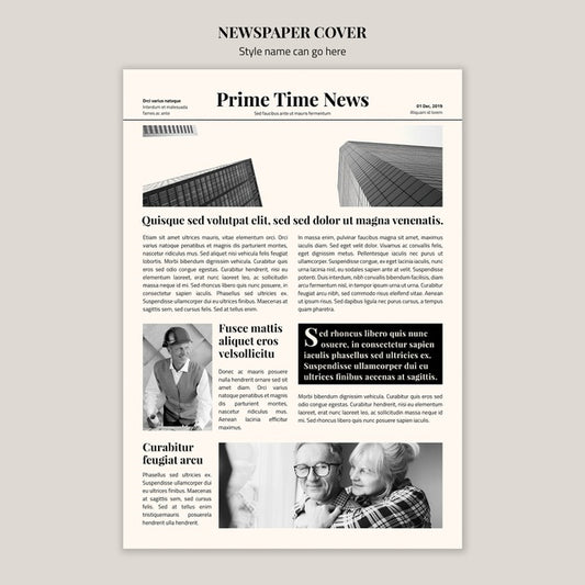 Free Black And White Newspaper Cover Psd