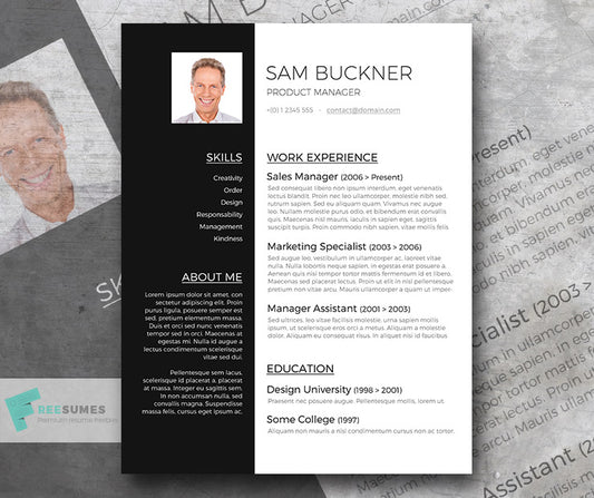 Free Modern Two-Tone CV Resume Template in Minimal Style in Microsoft Word (DOC) Format