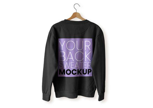 Free Black Back Sweater Mockup Psd