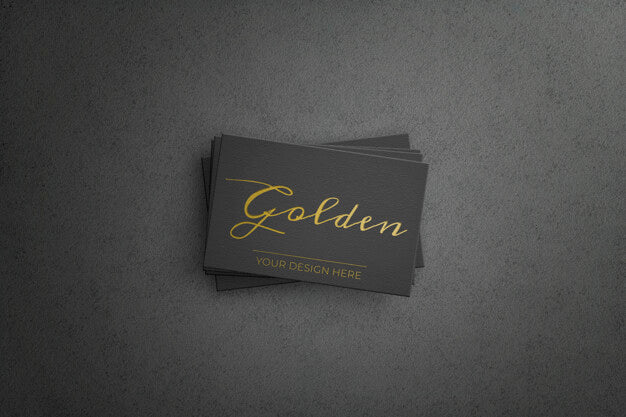 Free Black Bussiness Card With Golden Design Psd