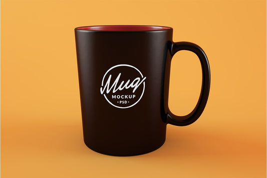 Free Black Coffee Mug Mockup