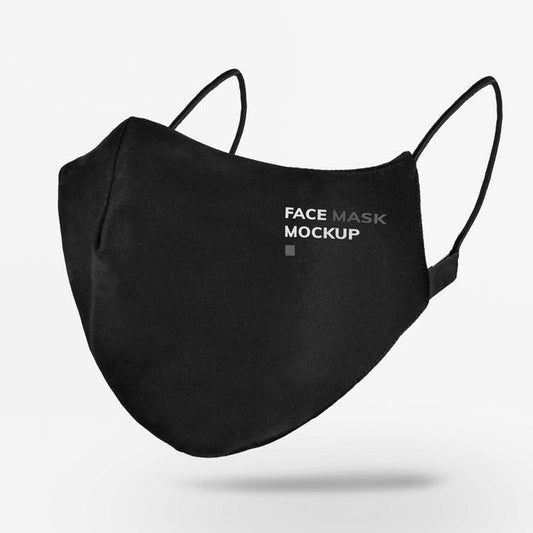 Free Black Face Mask Mockup Design Psd