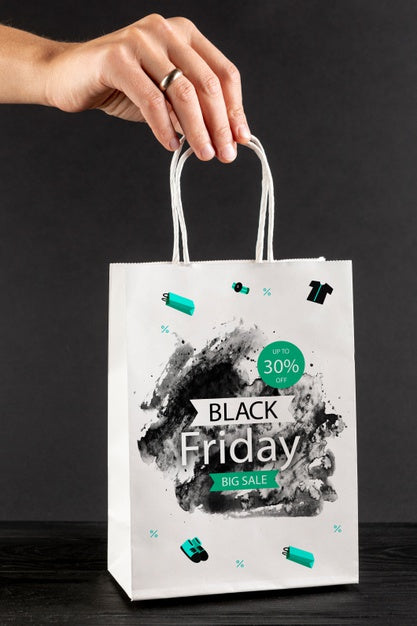 Free Black Friday Bag Concept Mock-Up Psd