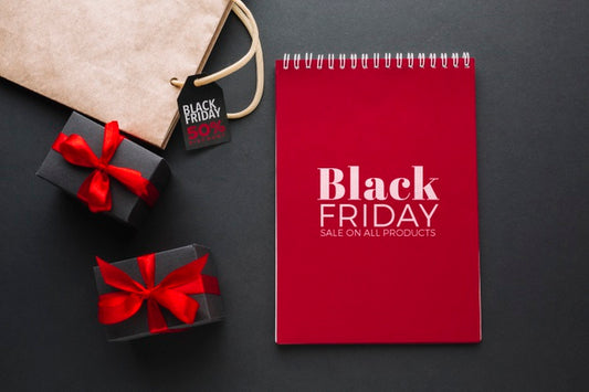 Free Black Friday Concept Mock-Up With Black Background Psd
