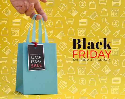 Free Black Friday Concept On Yellow Background Psd