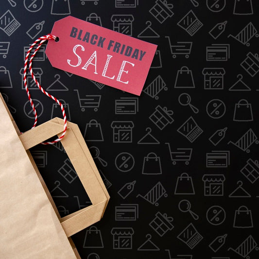 Free Black Friday Concept With Black Background Psd