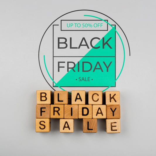 Free Black Friday Concept With Cubes On Plain Background Psd
