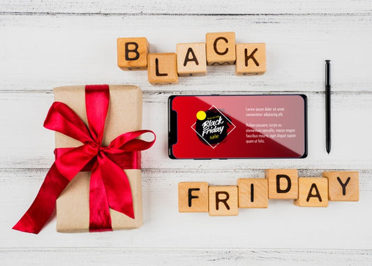 Free Black Friday Concept With Mock-Up Smartphone Psd
