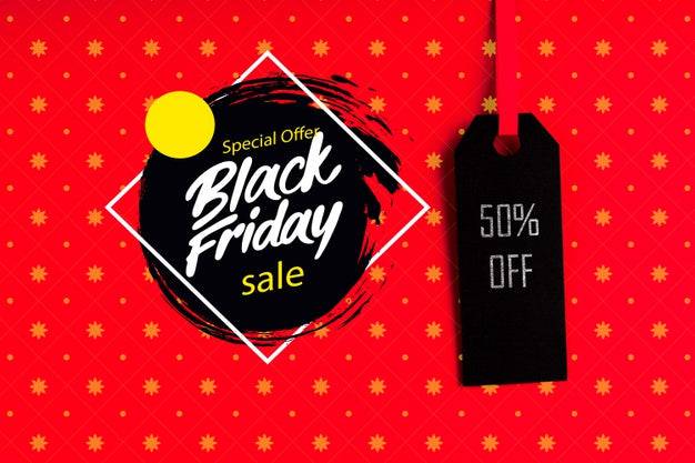 Free Black Friday Concept With Price Tag Psd