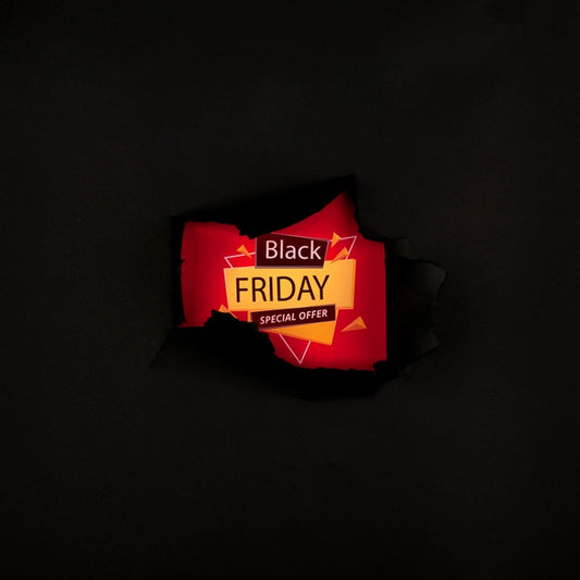 Free Black Friday Concept With Ripped Background Psd