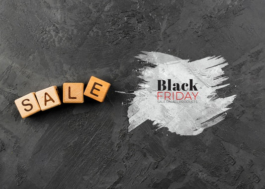 Free Black Friday Concept With Slate Background Psd
