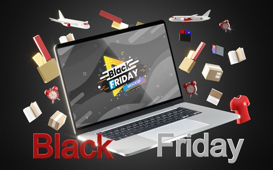 Free Black Friday Digital Sales On Black Background Psd