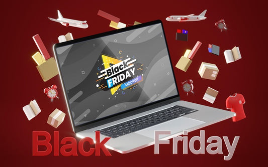 Free Black Friday Digital Sales On Red Background Psd