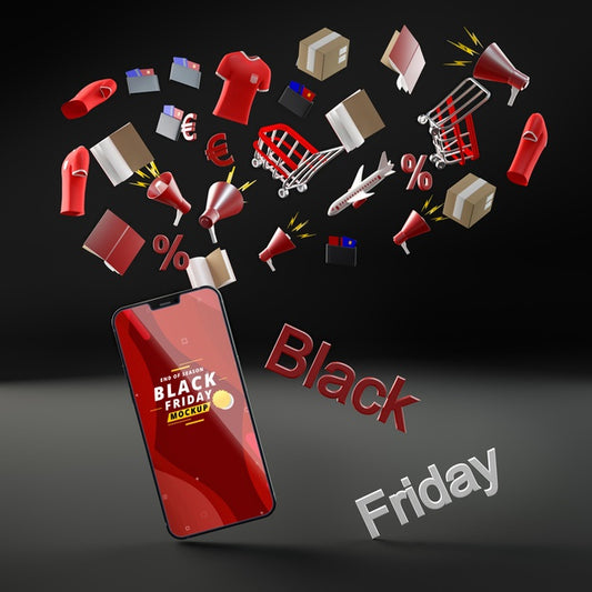 Free Black Friday Mobile Phone Discount Black Background Psd