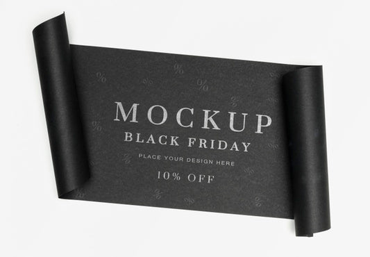 Free Black Friday Mock-Up Black Banner Psd