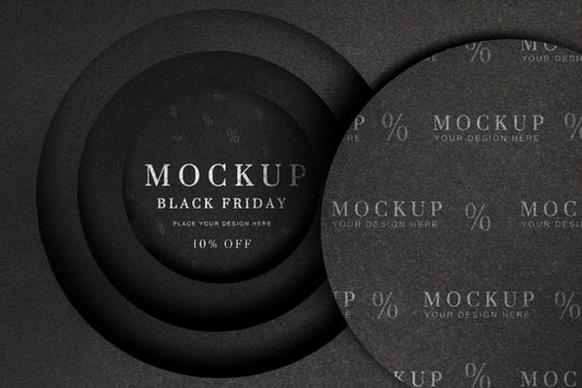 Free Black Friday Mock-Up Circular Layers Psd